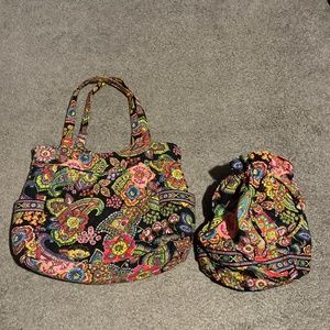 Vera Bradley floral tote and drawstring bucket bag